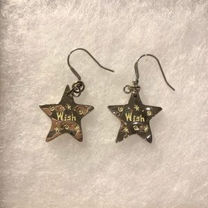 Sterling Silver “Wish” Star Earrings